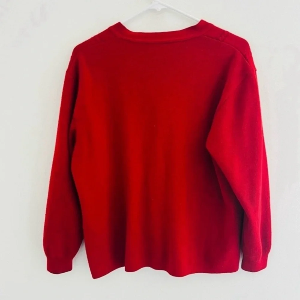 Vintage 80s Giorgio Valeri Made In Italy Red Knit Cardigan Medium